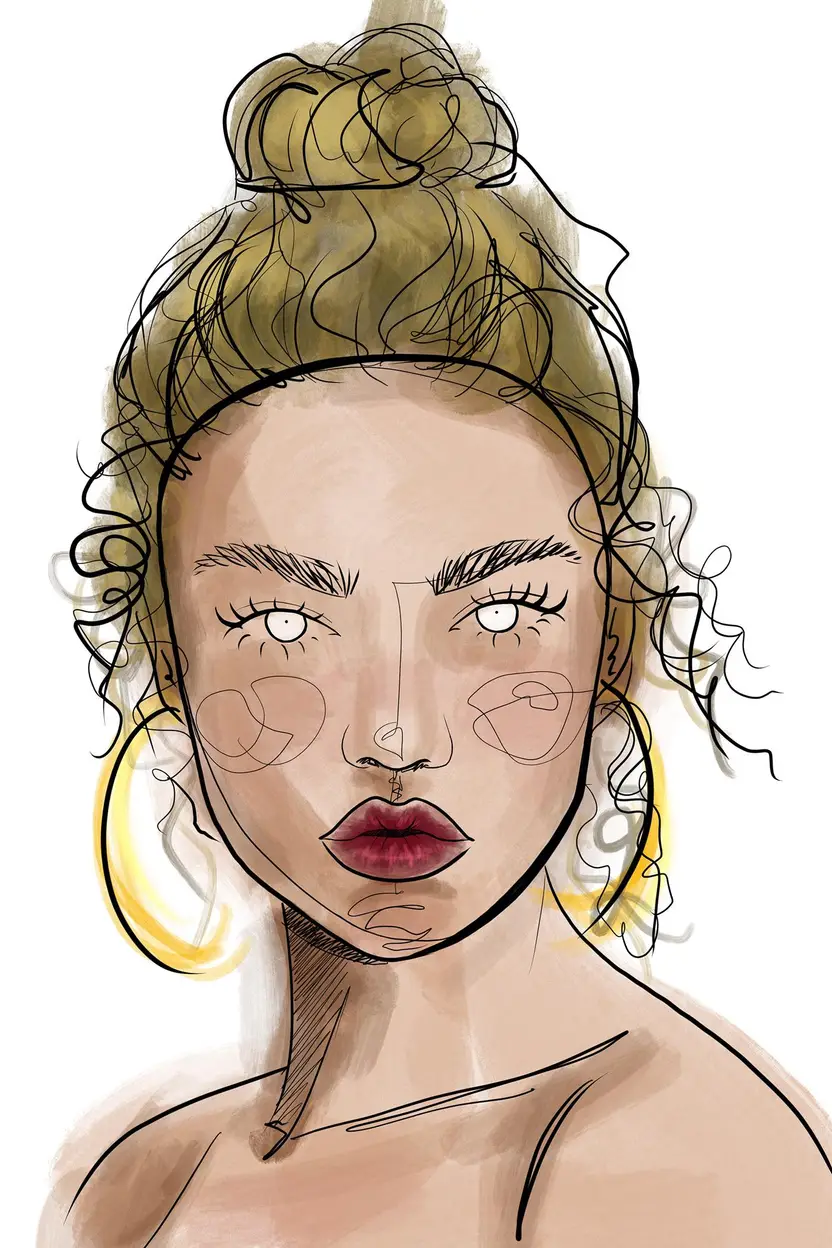 Retrato ilustrado en digital